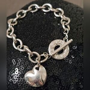 Tiffany & Co. Heart Silver Chain Bracelet No. 925, Excellent Used Condition 💎